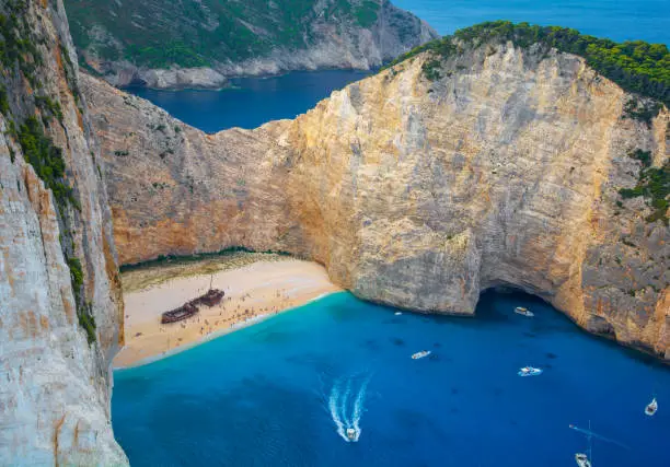 Navagio Shipwreck Zakynthos. View, landscape.