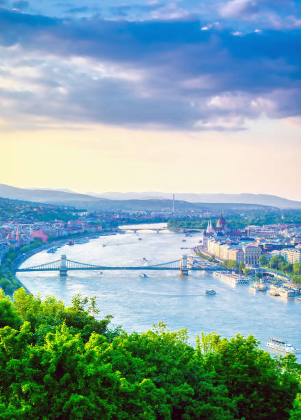 istock Budapest, Hungary from Gellert Hill at sunset 1195766985