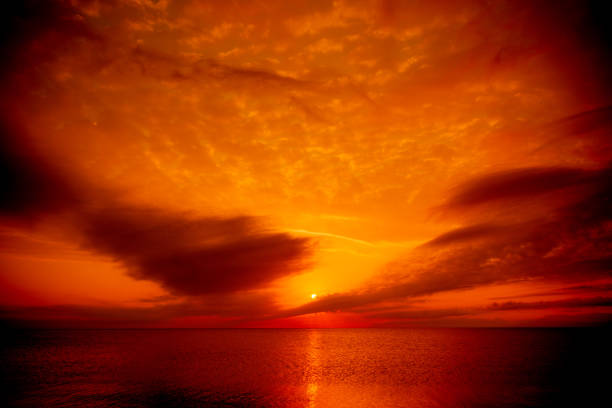 istock Golden sunset over the sea 1195770170