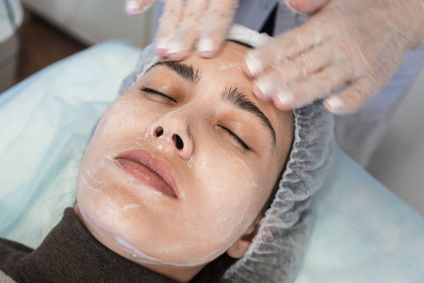 Cosmetology procedure. Cleaning, moisturising, massage, peeling. Cosmetology procedure. Cleaning, moisturising, massage, peeling. aesthetician photos stock pictures, royalty-free photos & images