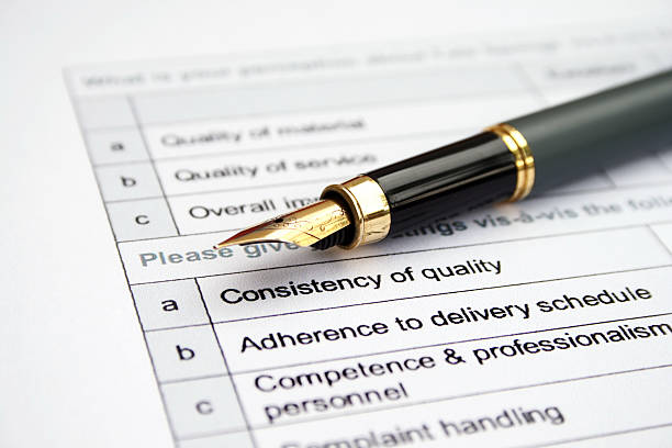 istock A survey form with a fountain pen 119577517