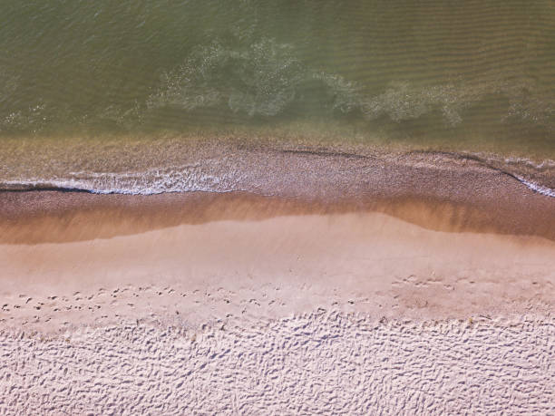 istock Aerial view of sandy beach 1195775383