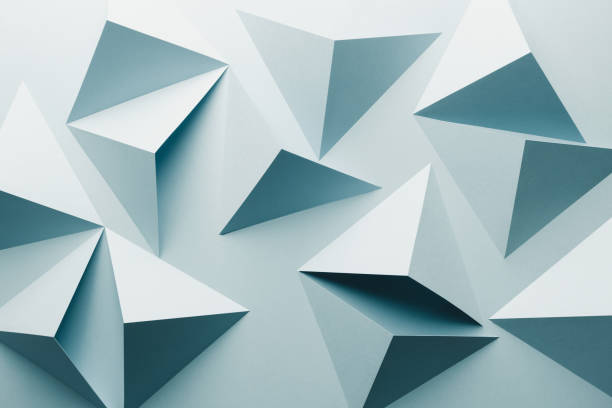 istock Abstract pattern made of colored paper, light blue background 1195777336