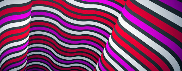 istock Minimal design of abstract lines in 3D perspective vector abstract background, minimalistic cool trendy retro template for covers posters and banners. 1195781030