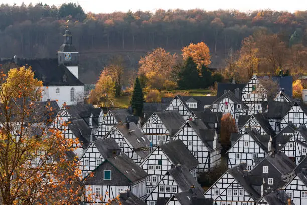 Historic district of Freudenberg in the Siegerland area, Germany.