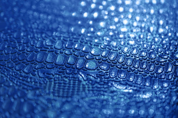 istock Background with blue crocodile skin texture. Concept texture, background, trend, color 2020. 1195785251