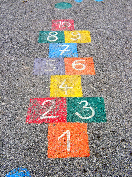 istock Hopscotch board drawn on asphalt (Picture No 02) 1195786888