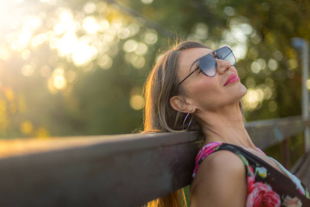 Happy woman smiling looking at camera