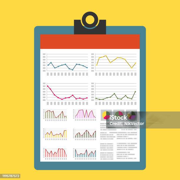 Design Document Chart Document With Charts Stock Illustration - Download Image Now - Abstract ...
