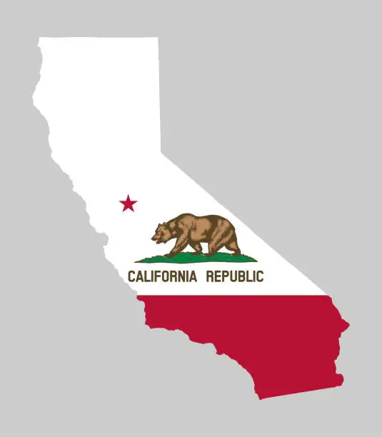 Vector illustration of California Map Flag Vector illustration Eps 10