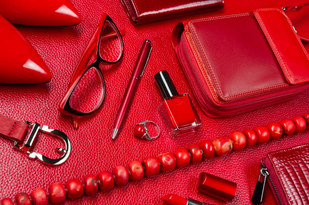 istock Woman red accessories 1195791100