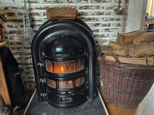 istock Burning wood stove 1195797695