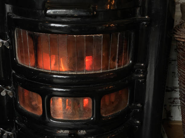 istock Burning wood stove 1195797705