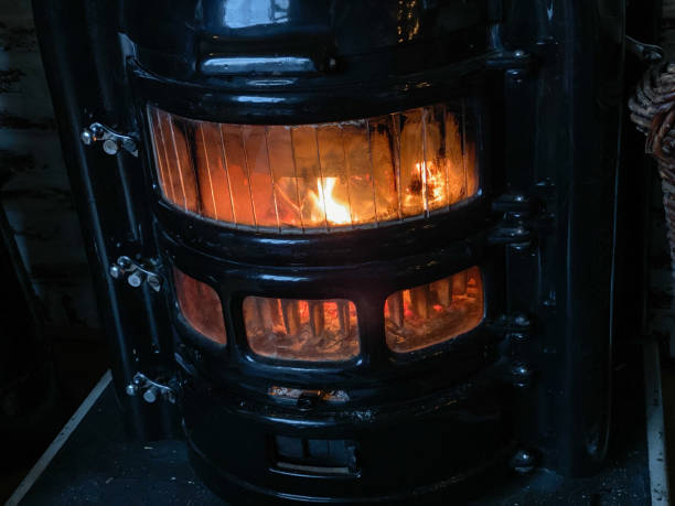 istock Burning wood stove 1195797717