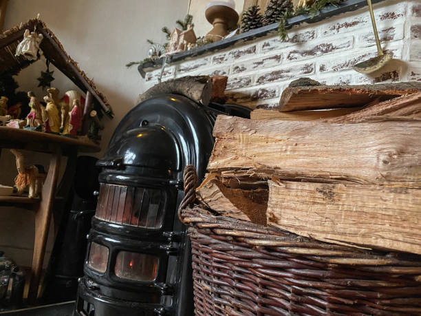 istock Burning wood stove 1195797718