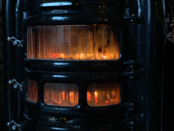 istock Burning wood stove 1195797726