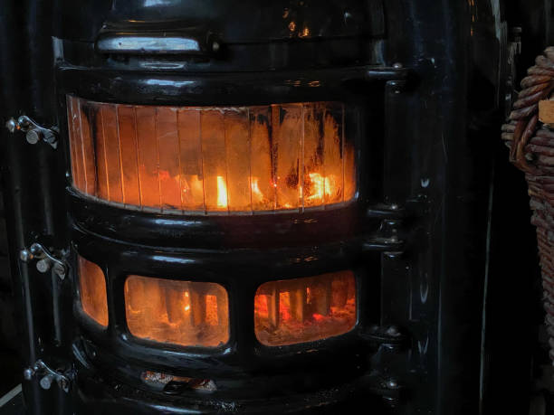 istock Burning wood stove 1195797731