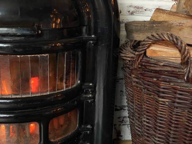 istock Burning wood stove 1195797736