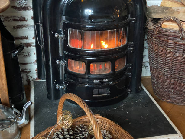 istock Burning wood stove 1195797741