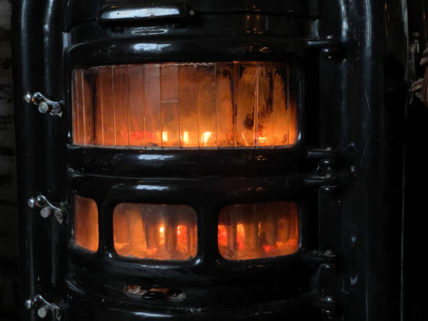 istock Burning wood stove 1195797744