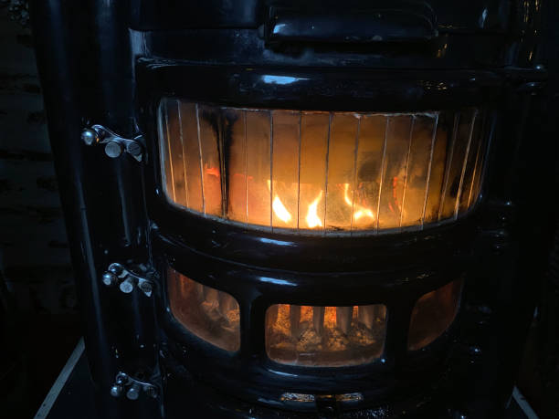 istock Burning wood stove 1195797751