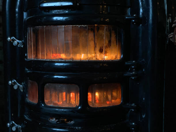 istock Burning wood stove 1195797755