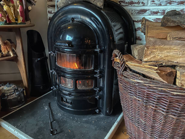 istock Burning wood stove 1195797762
