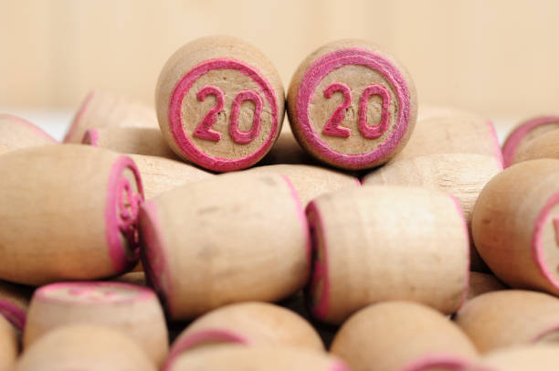 istock Lotto kegs with New Year calendar dates 1195803095