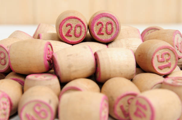 istock Lotto kegs with New Year calendar dates 1195803099