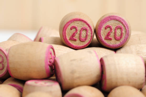 istock Lotto kegs with New Year calendar dates 1195803114