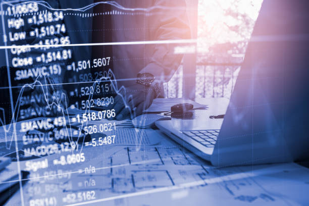 Stock market or forex trading graph and candlestick chart suitable for financial investment concept. Economy trends background for business idea and all art work design. Abstract finance background. gráfico bursátil o de comercio de divisas y gráfico de velas adecuado para el concepto de inversión financiera. antecedentes de tendencias económicas para la idea de negocio y todo el diseño de trabajos de arte. antecedentes financieros abstractos.