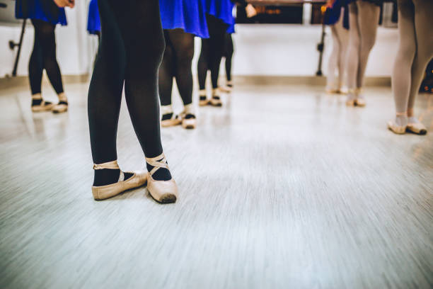 istock Legs of dancing ballerinas 1195812675