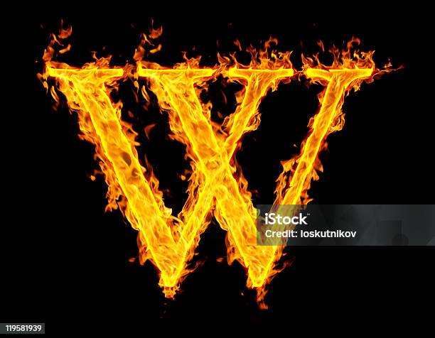 Fire Letter Stock Photo - Download Image Now - Alphabet, Black Color, Burning