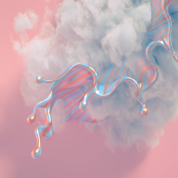 istock Beautiful background with beads, particles and simulation. 3d illustration, 3d rendering. 1195820145