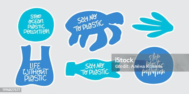 Stop Polution Sticker Stop Plastic Pollution Word Stickers Set Environment Pollution ...