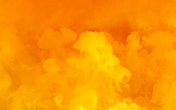 istock Fiery yellow-orange abstract background. Stylish modern technology background. 1195832447