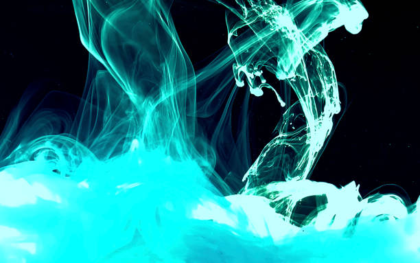 istock Space mint blue green abstract background. Stylish modern technology background. Watercolor ink in water. Cool trending screensaver. 1195832480