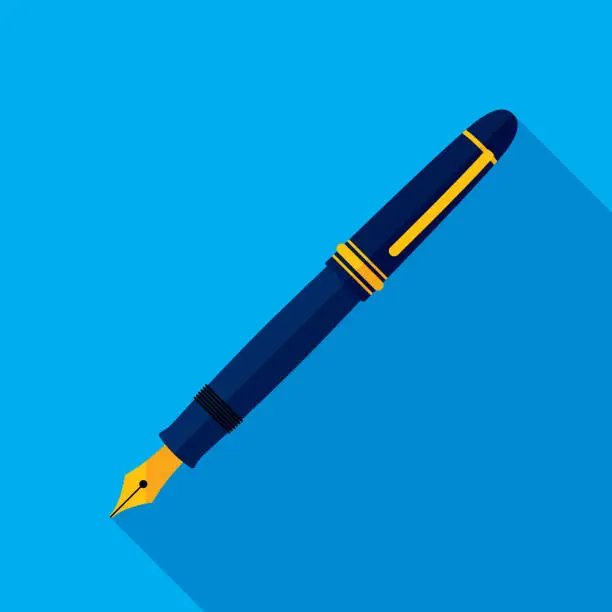 Vector illustration of Fountain Pen Icon Flat