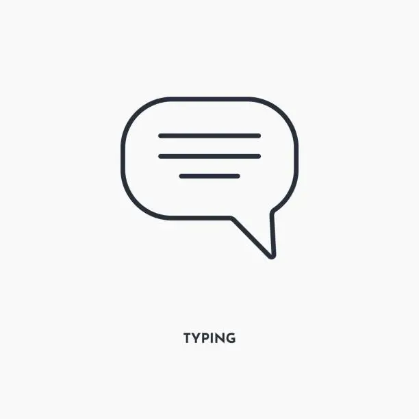 Vector illustration of Typing outline icon. Simple linear element illustration. Isolated line Typing icon on white background. Thin stroke sign can be used for web, mobile and UI.
