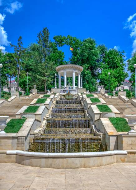 istock Cascading stairs in Chisinau, Moldova 1195853566