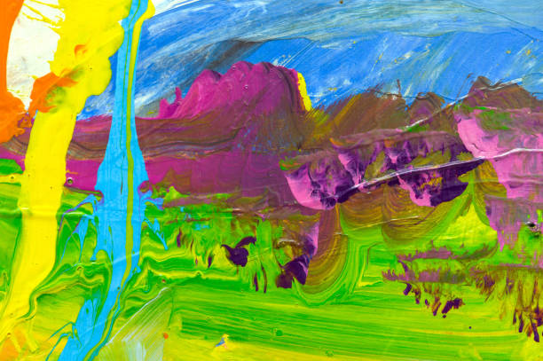 istock Abstract art background. Hand-painted background. SELF MADE. 1195854340
