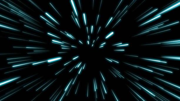istock Line shape Neon Blue and Red Light dark Streaks Simple.Cyber Futuristic Speed zoom Motion graphic.Backdrop beam blur Flare.Abstract Light fast night Background.Modern Glow color magic illustration 1195854342