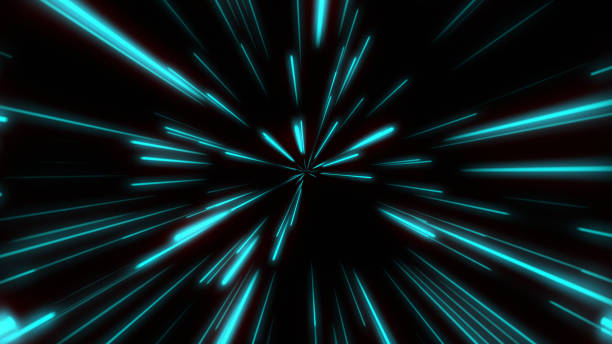 istock Line shape Neon Blue and Red Light dark Streaks Simple.Cyber Futuristic Speed zoom Motion graphic.Backdrop beam blur Flare.Abstract Light fast night Background.Modern Glow color magic illustration 1195854345