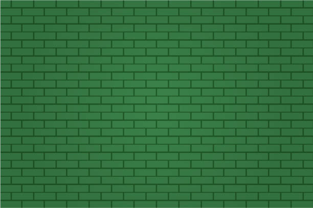 grüner garten ziegel fliesen wand hintergrund illustration vektor - backgrounds concrete wall outdoors architecture stock-grafiken, -clipart, -cartoons und -symbole
