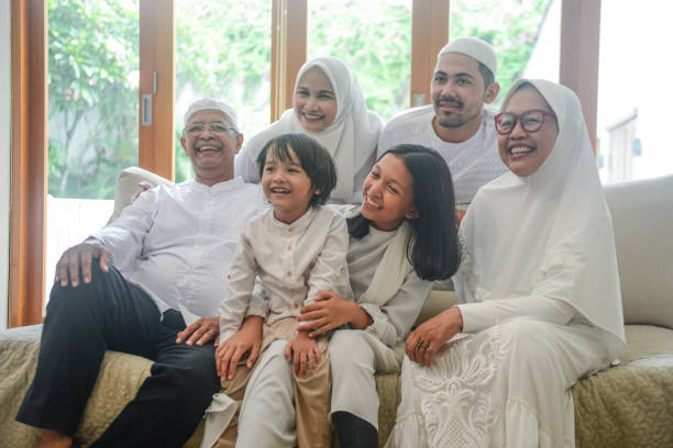 istock Multi generation Asian muslim family gathered for Hari Raya Puasa 1195857011