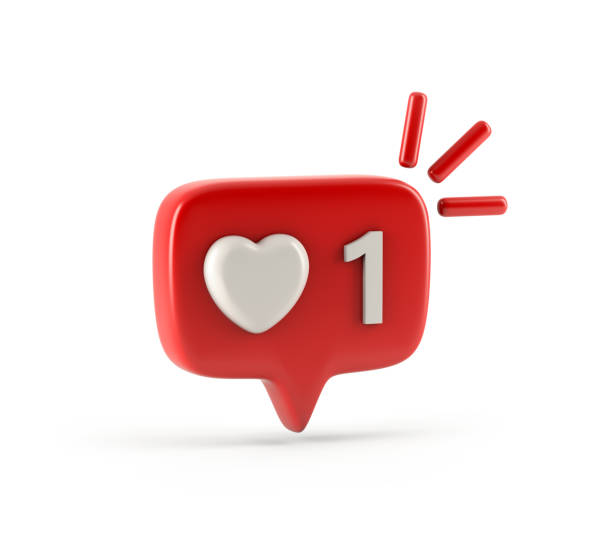 istock One like social media notification with heart icon 1195857250