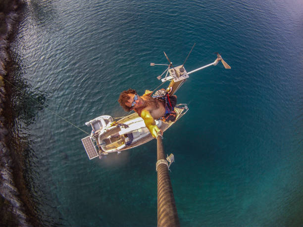 Cтоковое фото Селфи моряка на вершине мачты