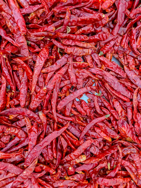istock Dry red chili background,food texture 1195864019