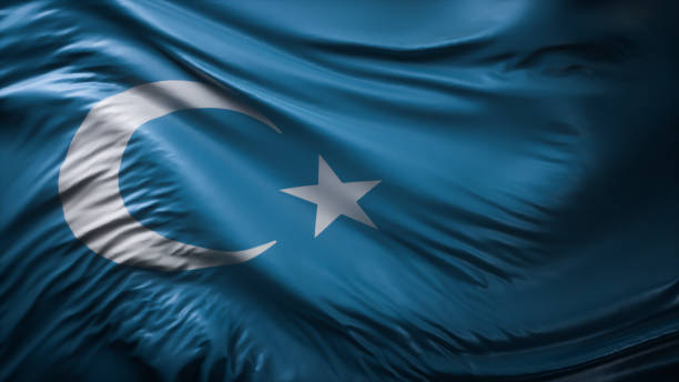 bandiera dello sfondo uiguro - uighur foto e immagini stock