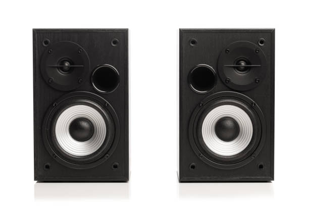 istock audio sound speakers, isolated on white 1195871748